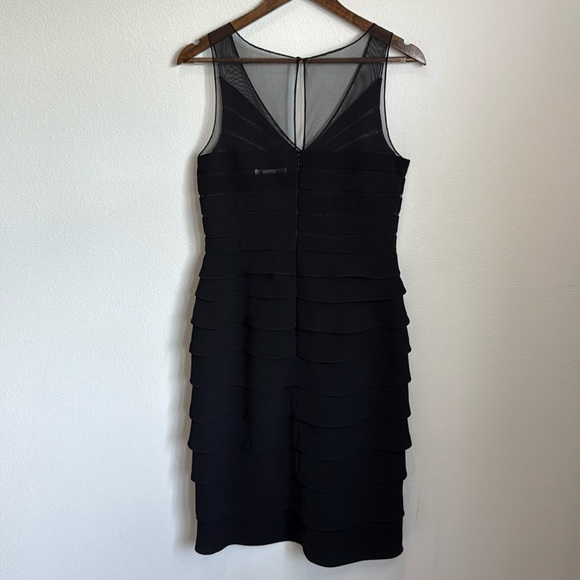 Eliza J Black Fitted Tiered Sleeveless Evening Dress Size 10 - Picture 5 of 6